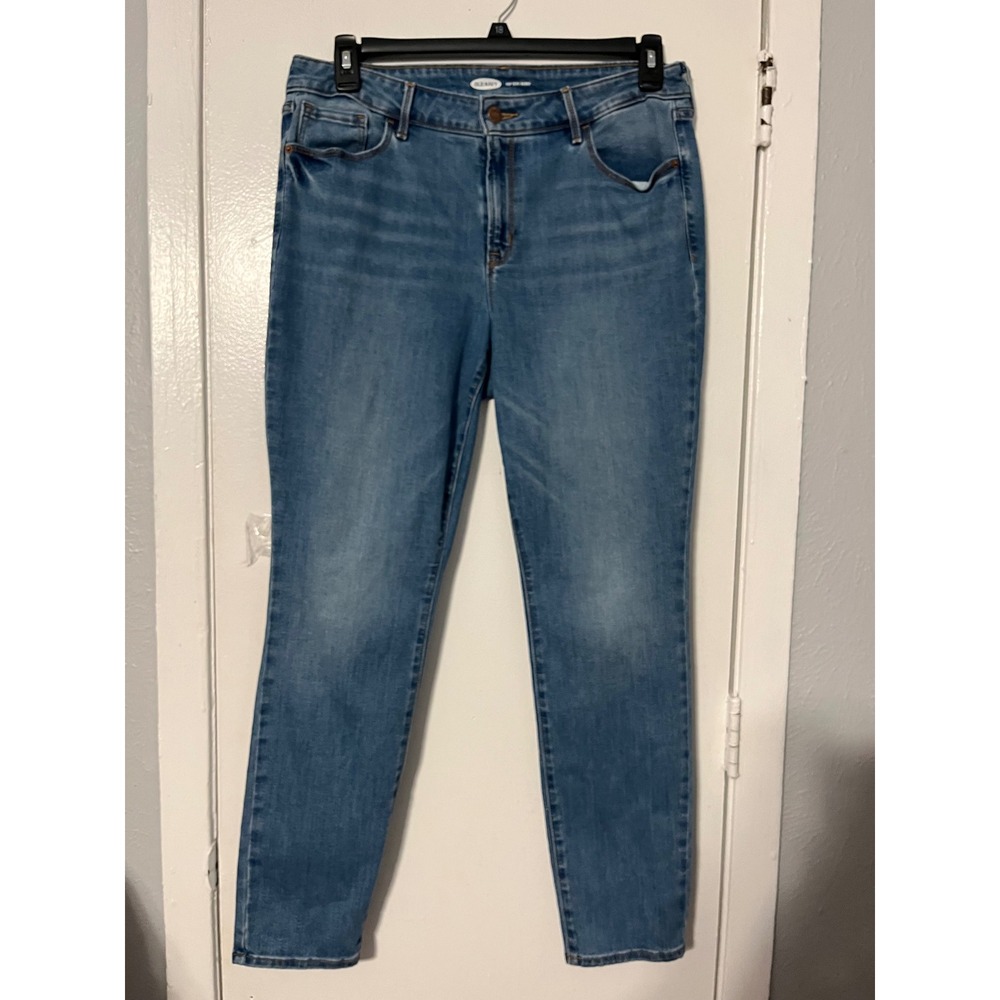 Old Navy Pop Icon Skinny Jeans Womens 14 High Rise Medium Wash Blue Denim